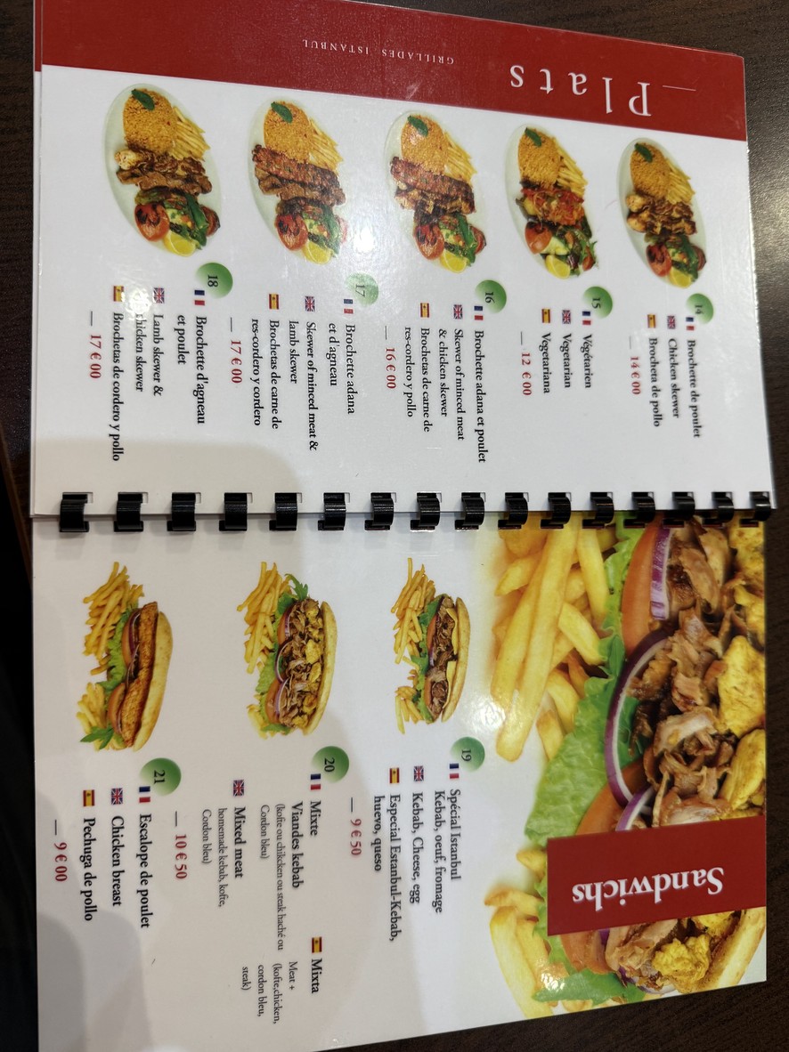 Grillades Istanbul (Chez Gentillesse) menu 2