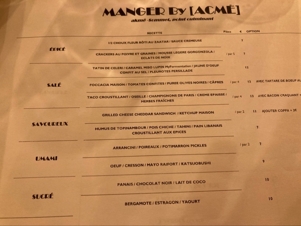 Acmé menu 2