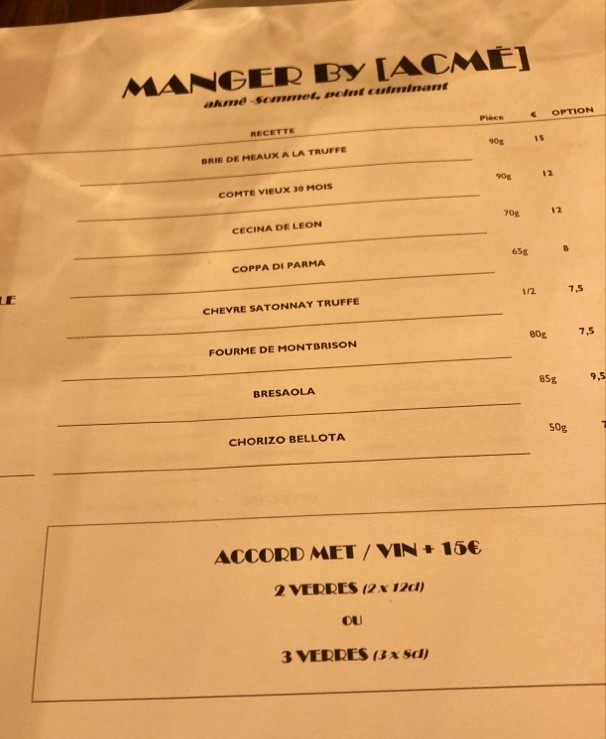 Acmé menu 3
