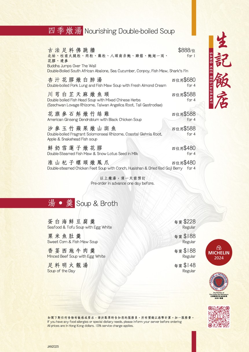 Sang Kei FaanDimm menu 2