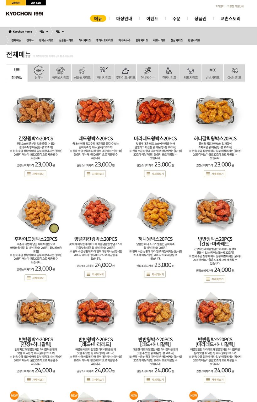 Kyochon Chicken Gangnam Station Branch menu 1
